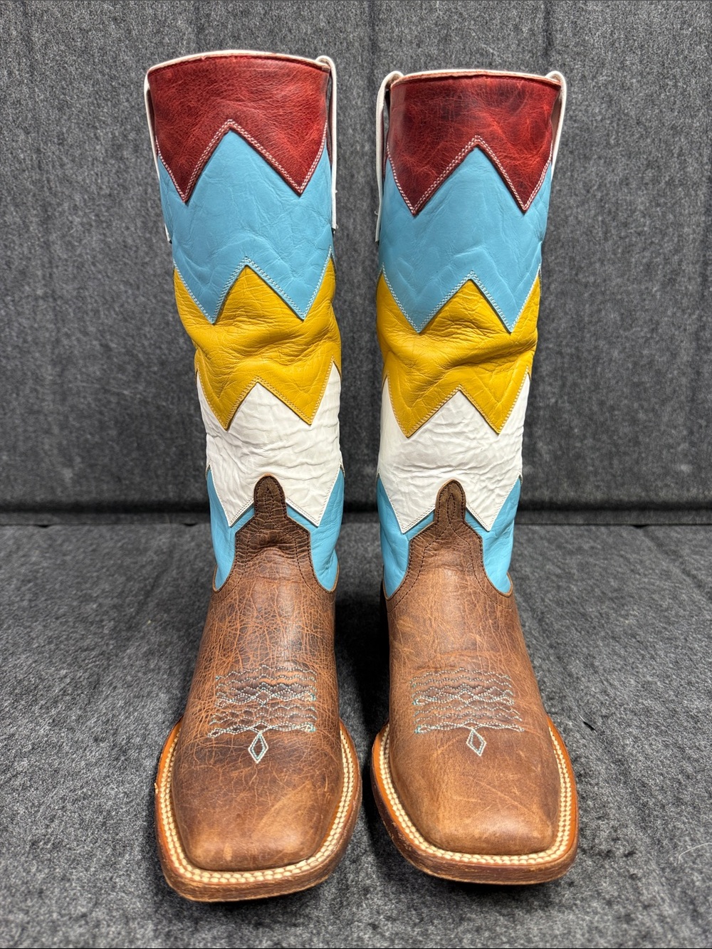 Macie Bean Multi-Color Chevron Western Boots - Picture 3 of 10